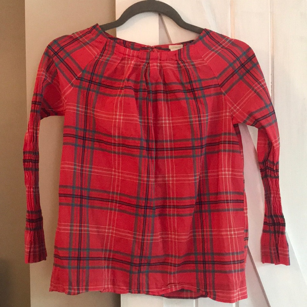 Jcrew crewcuts plaid top. Size 14